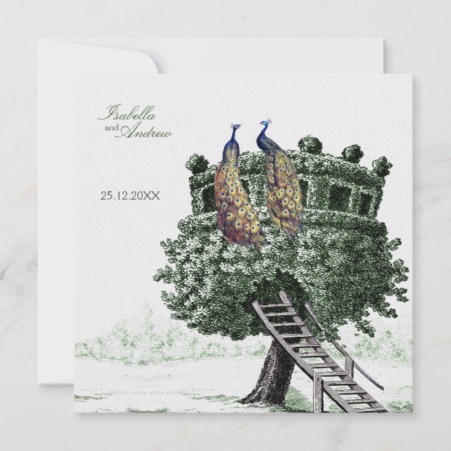 Peacock Fantasy - wedding Invitation (Front)