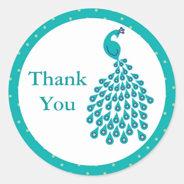 Peacock Favour Sticker (Front)