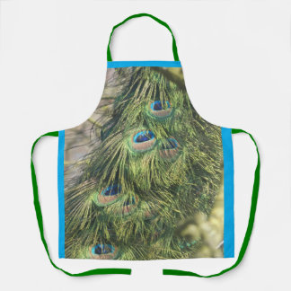 Peacock Feath. Pattern All Over Print Apron