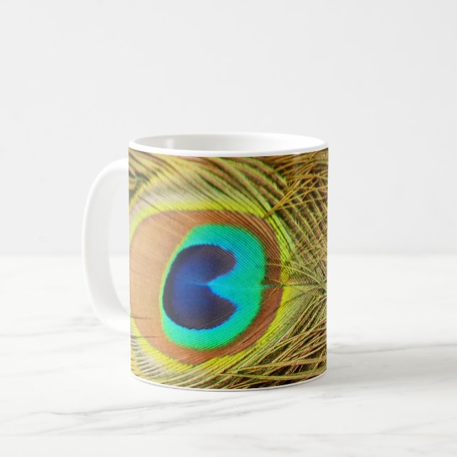 Peacock Feather 2 Mugs (Front Left)