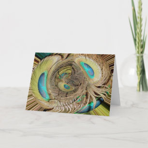 Peacock Feather Abstract #3 Note Card