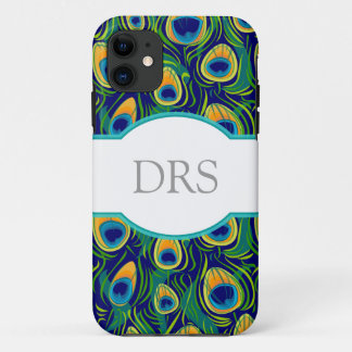 Peacock Feather Animal Print iPhone 11 Case