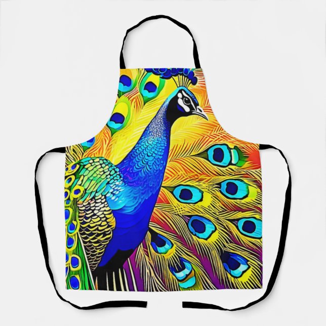 Peacock Feather Art Apron (Front)