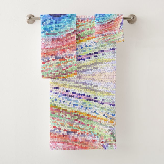 Peacock Feather Art  Bathroom Towel Set (Insitu)