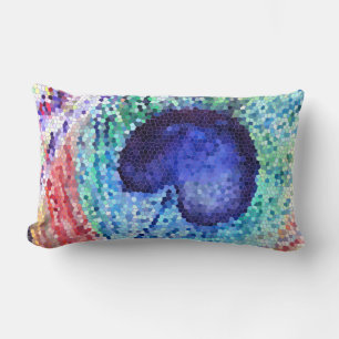 Peacock Feather Art Lumbar Cushion