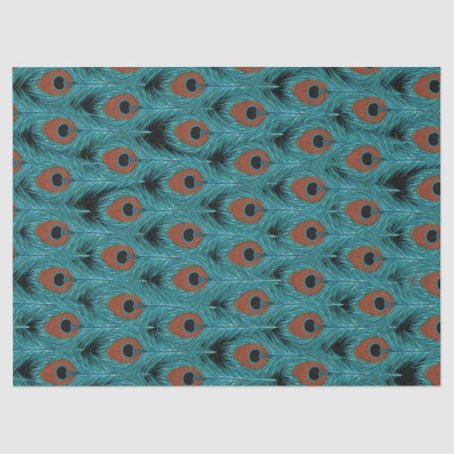 Peacock Feather Art Peacocks Feathers Artwork      Tissue Paper (Front)