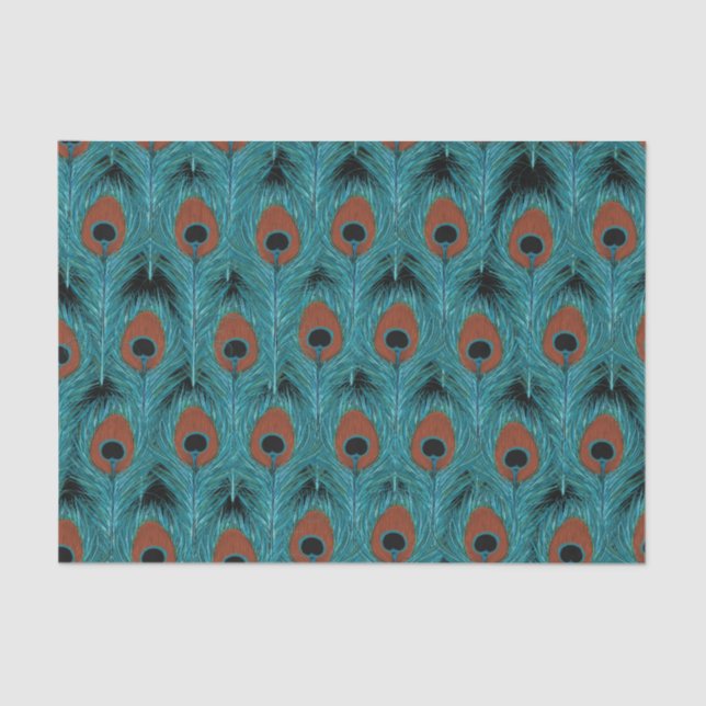 Peacock Feather Art Peacocks Feathers Artwork      Tissue Paper (Front)