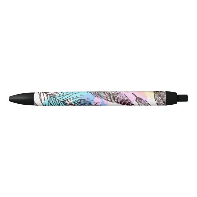 Peacock Feather Black Ink Pen (Front)