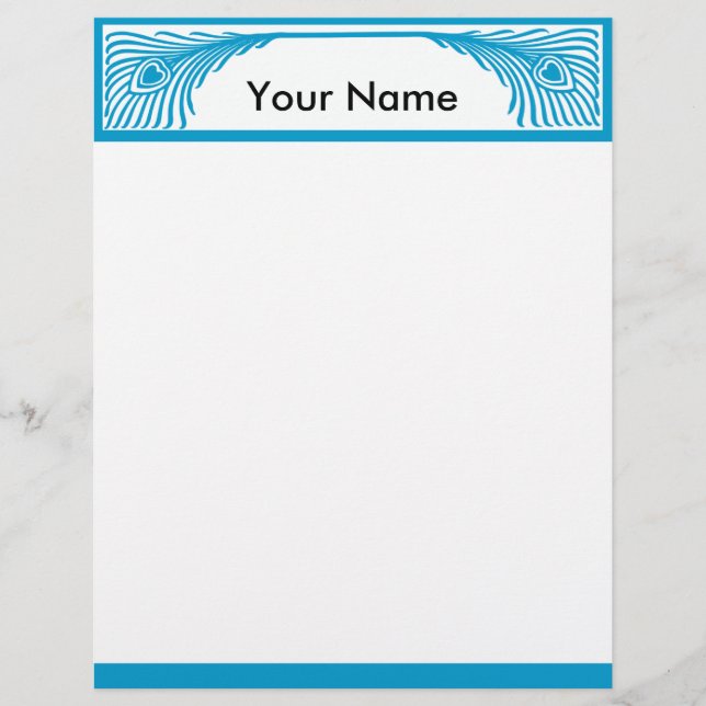 Peacock Feather  Border Customisable (Front)