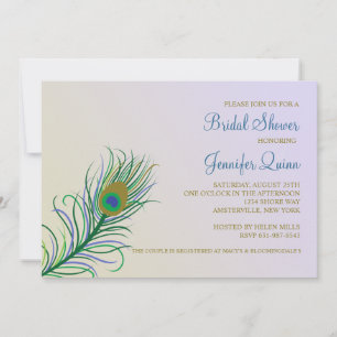 Peacock Feather Bridal Shower Invitation