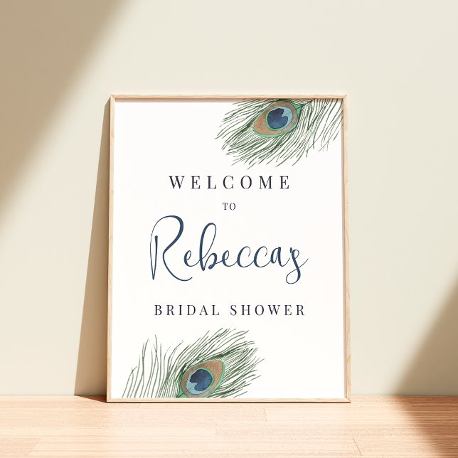 Peacock Feather Bridal Shower Welcome Sign (Creator Uploaded)