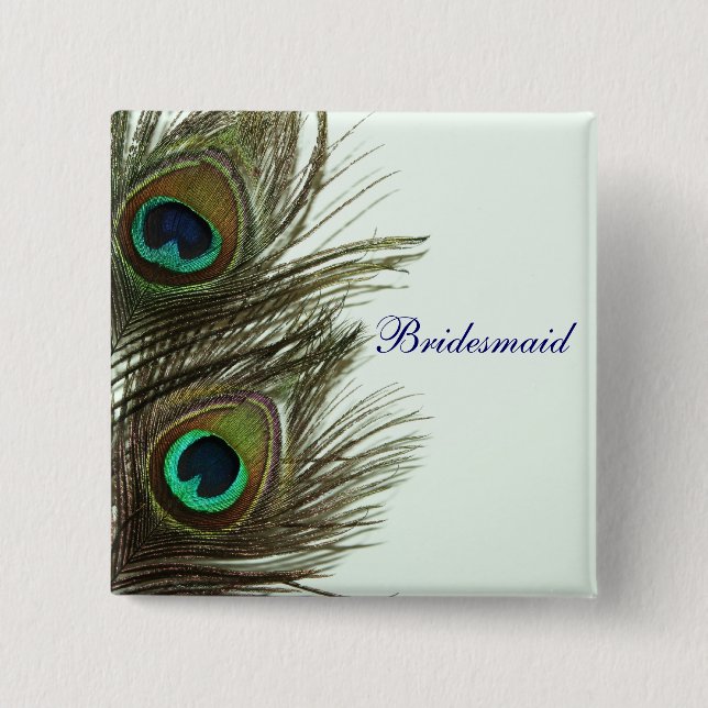 Peacock Feather Bridesmaid Pin (Front)