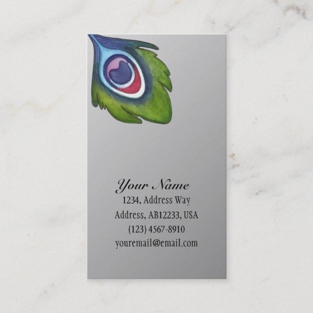 Peacock feather business card (Front)