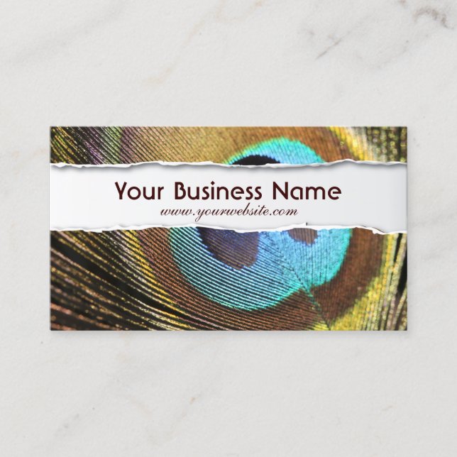 Peacock Feather business card (Front)