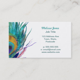 Peacock feather business card