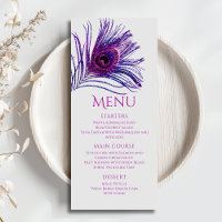 Peacock Feather Chic Glitter Purple Bat Mitzvah