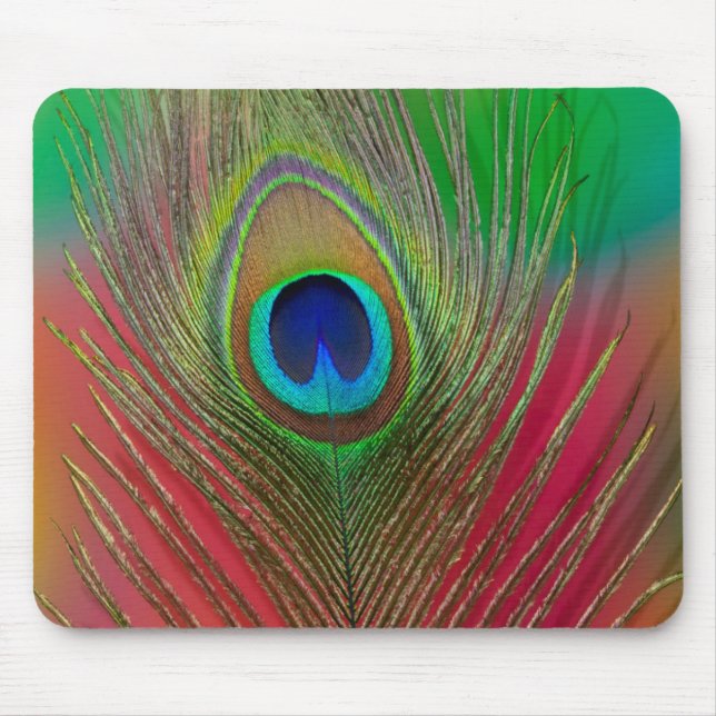 Peacock feather close-up mouse pad (Front)
