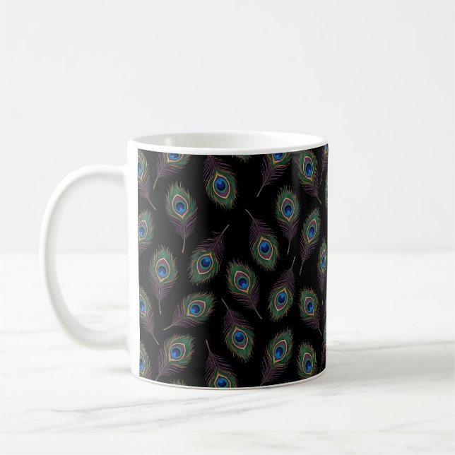 peacock feather coffee mug (Left)
