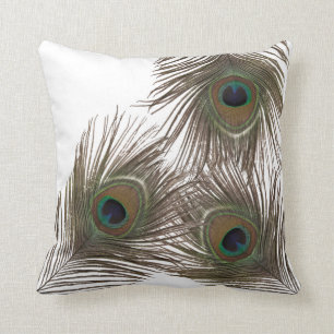 Peacock feather cushion