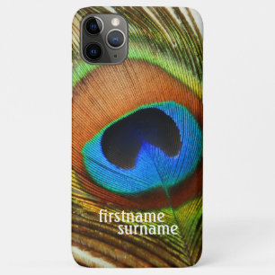 Peacock Feather Custom Name Case-Mate iPhone Case