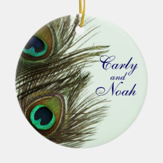 Peacock Feather Customisable Wedding Ornament