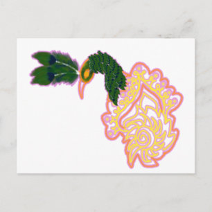Peacock feather design postcard