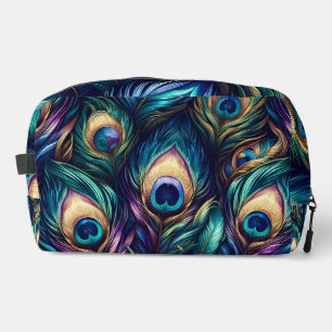 Peacock feather design unique dopp kit