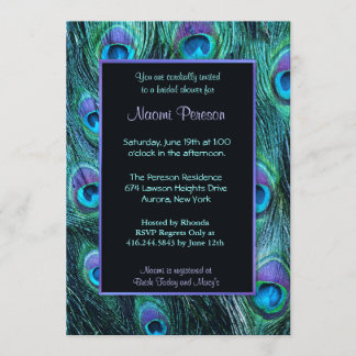 Peacock Feather Drama - Bridal Shower Invitation