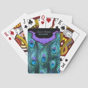 Peacock Feather Drama - Customise Playing Cards