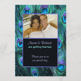 Peacock Feather Drama - Photo Wedding Invitation