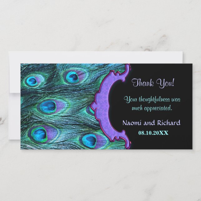 Peacock Feather Drama - Thank You Card (Front)