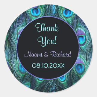 Peacock Feather Drama -Thank You Seal - Customise