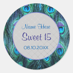 Peacock Feather Drama ver 2 -Sweet 15 Classic Round Sticker
