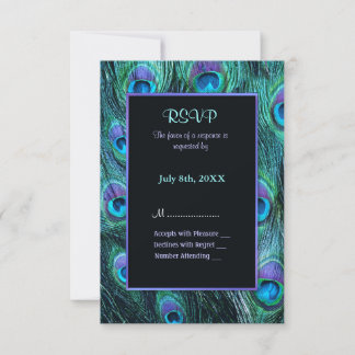 Peacock Feather Drama Wedding Invitation - RSVP