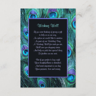 Peacock Feather Drama Wedding - Wishing Well Enclosure Card
