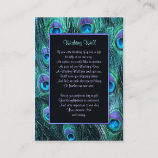 Peacock Feather Drama Wedding - Wishing Well Enclosure Card