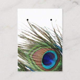 Peacock Feather Earring Jewellery Display Custom Business Card