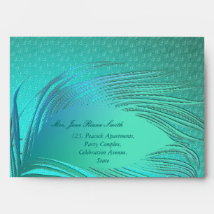 Peacock feather elegant any occasion envelopes