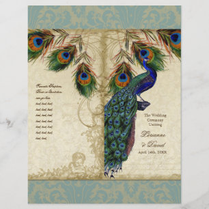 Peacock & Feather Elegant Matching Wedding Program