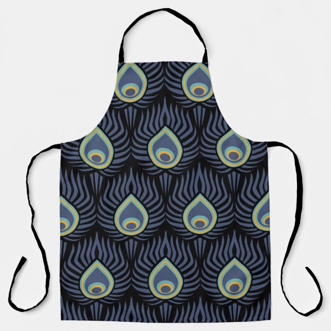 Peacock Feather: Elegant Pattern. Apron (Front)