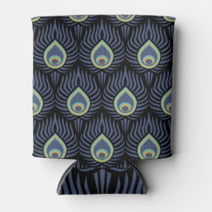 Peacock Feather: Elegant Pattern. Can Cooler