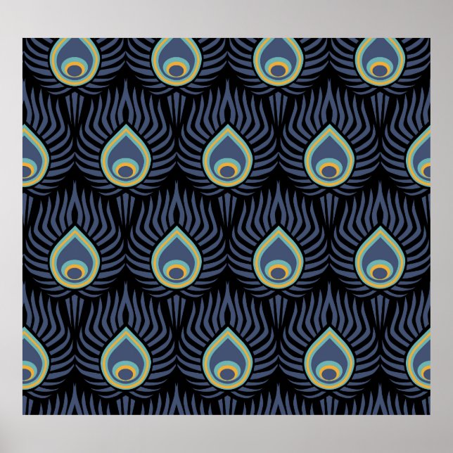 Peacock Feather: Elegant Pattern. Poster (Front)