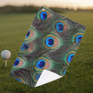 Peacock Feather Eye Pattern Golf Towel