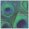 Peacock Feather Fabric - Green Teal Blue Navy