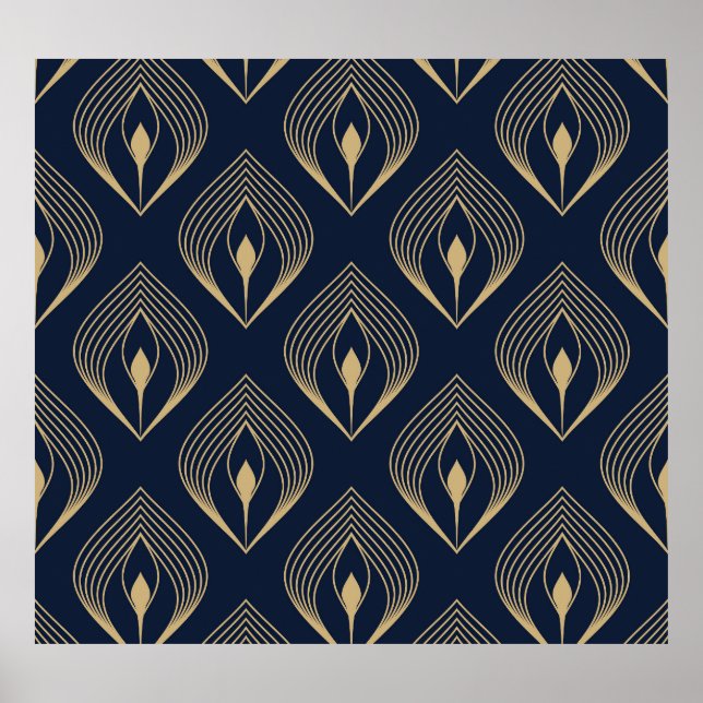 Peacock Feather: Floral Paisley Poster (Front)