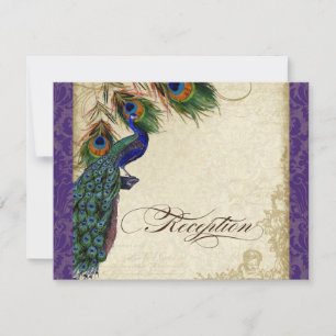 Peacock & Feather Formal Recetion Invite Purple