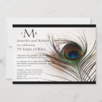 Peacock Feather Glamour Wedding Anniversary