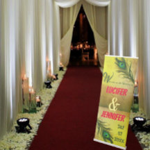 Peacock Feather Gold Background Custom Wedding 