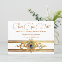 Peacock feather gold flourish bird theme