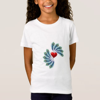 Peacock Feather Heart Graphic T-Shirt | Indian Lov
